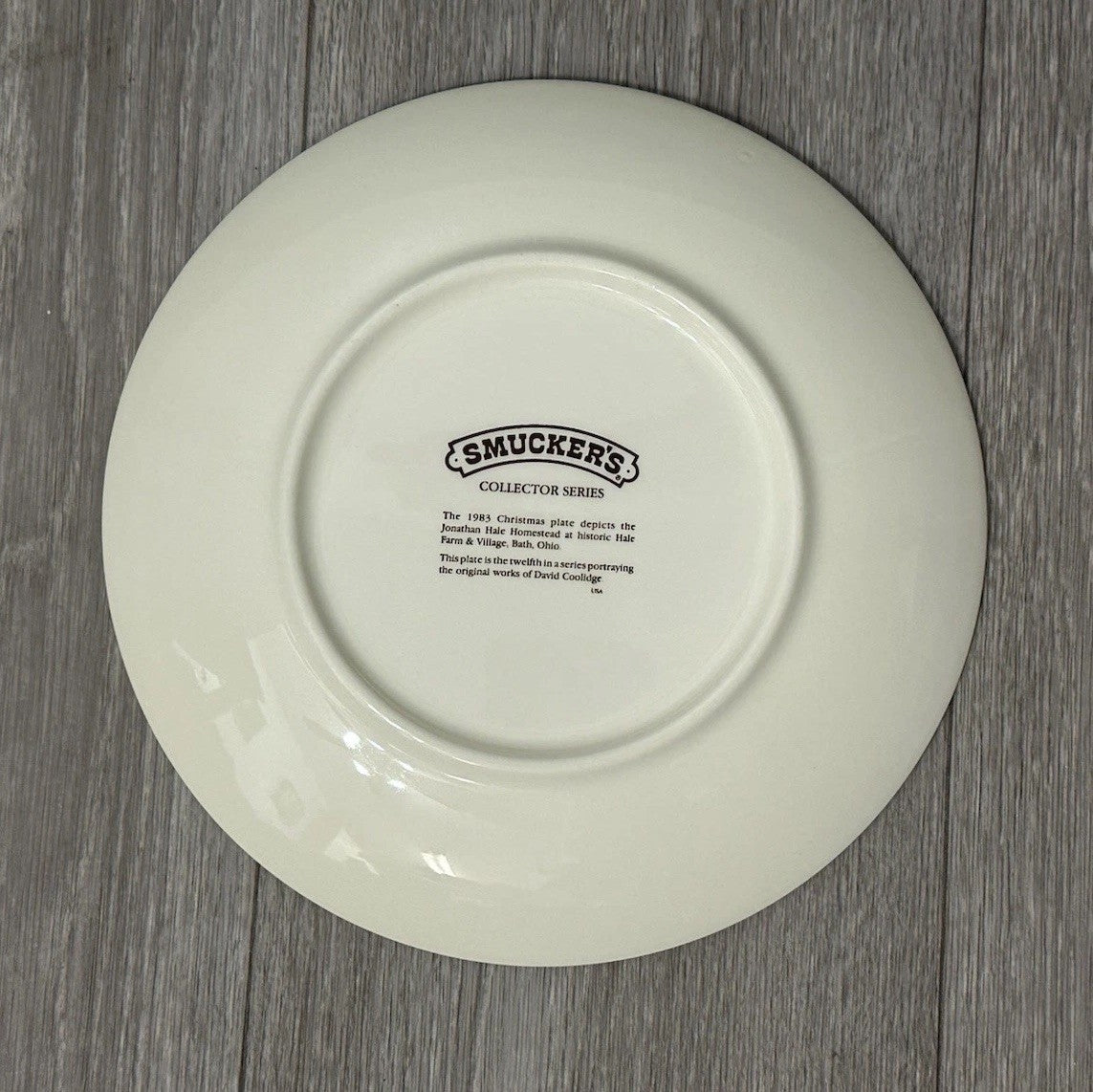 Vintage David Coolidge Collectible Christmas Plate Smuckers 1983 Boarding House