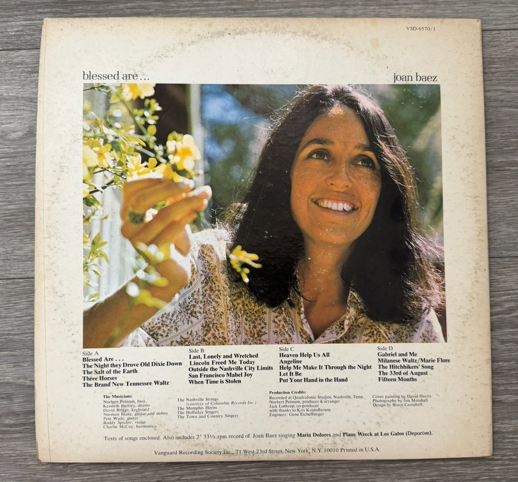 Vanguard 1971 JOAN BAEZ BLESSED ARE... lp VSD-6570 2 record set G+ (UP)