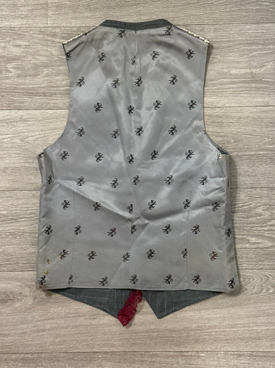Women’s Vest With Buttons And Faux, Pearl Decorations And Lace ￼