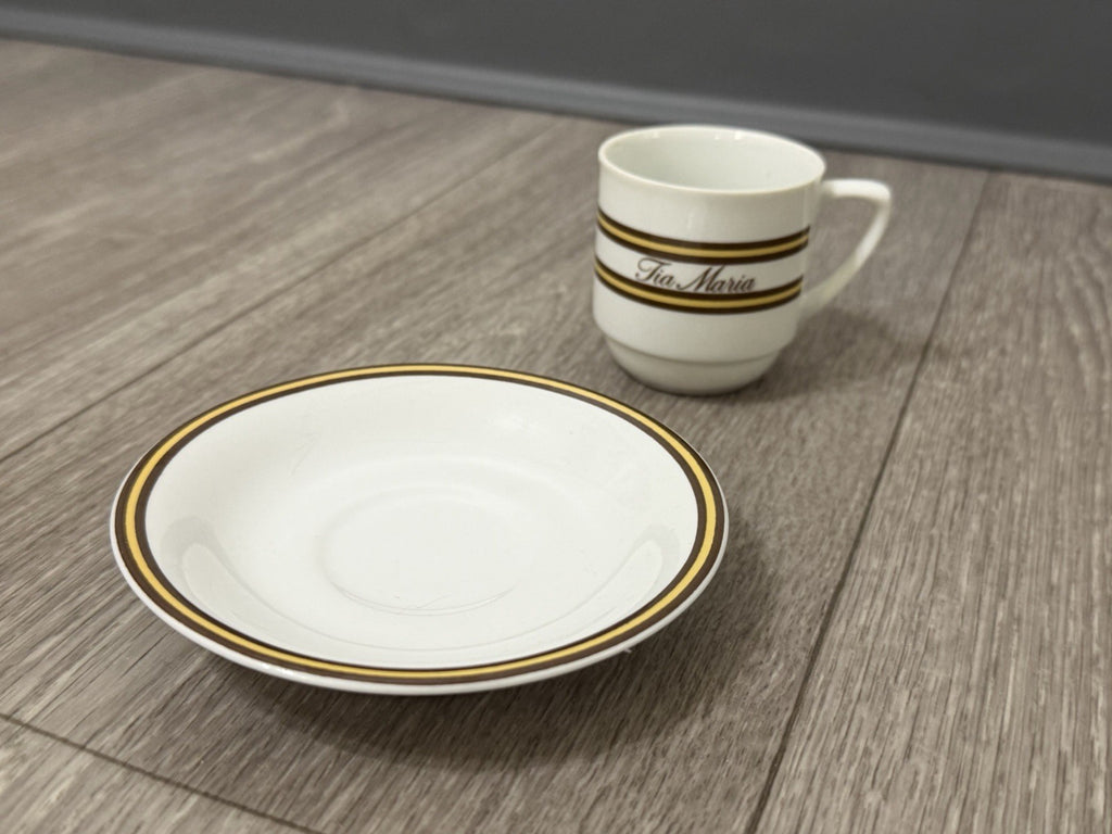 Vintage Tia Maria Resturaunt Demitasse Cup & Saucer Schmidt Porcelana Brazil