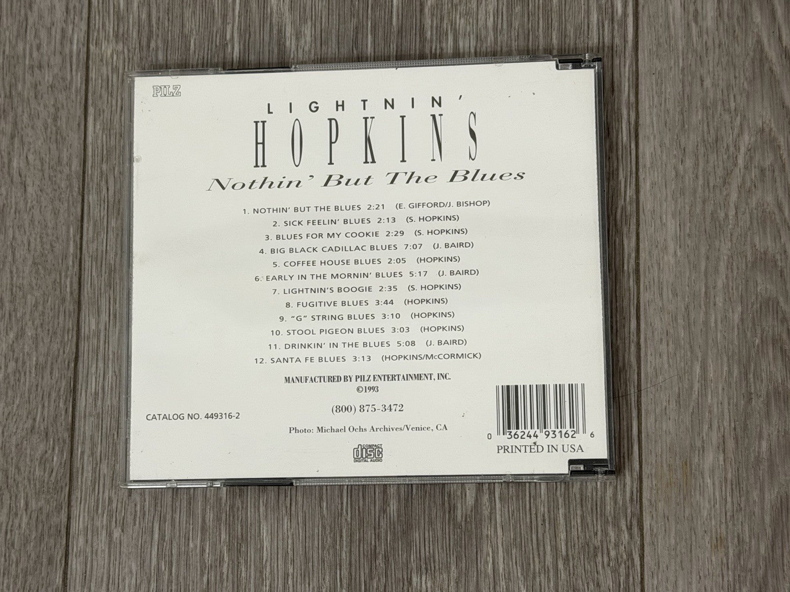 Lightnin' Hopkins Nothin' But The Blues Music CD