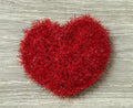 Dish Scrubber - Red Sparkle Heart Shape Non-Scratch Reusable for Kitchen Scrubby