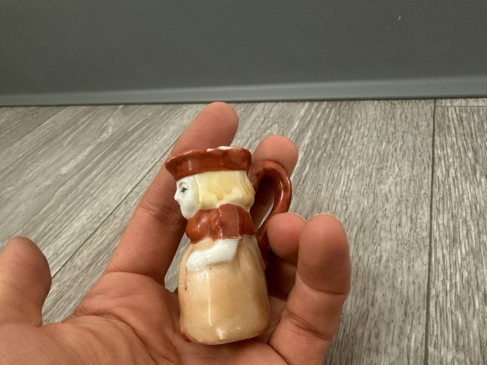 Vintage Miniature 2 Inch Toby Pitcher Jug Full Figure Lady Made in Japan