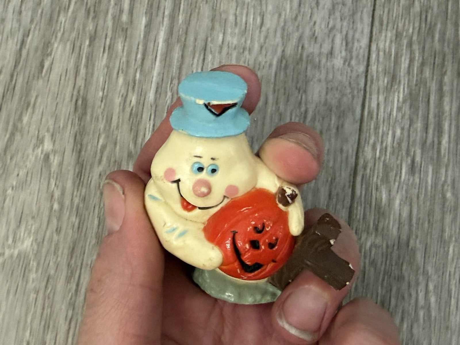 VINTAGE Ghost With Jack O’Lantern Figurine Halloween Plastic
