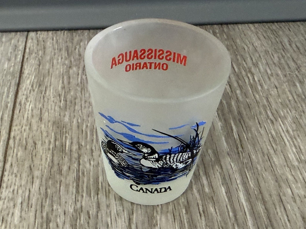 Mississuaga Ontario Canada Frosted Ducks Shot Glass
