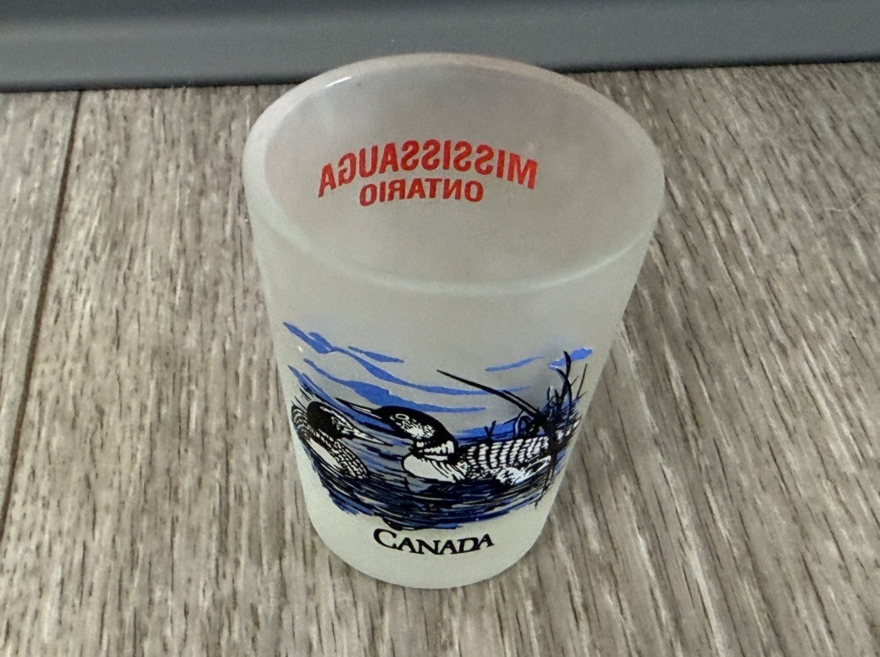 Mississuaga Ontario Canada Frosted Ducks Shot Glass