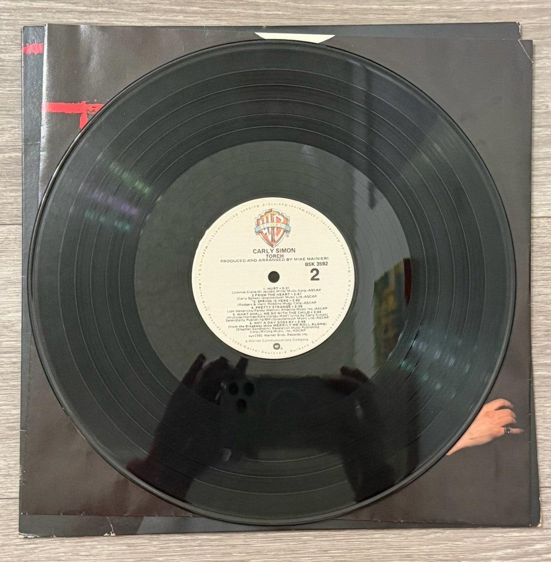 Carly Simon - Torch, Vinyl LP, First Pressing, 1981, Warner Bros., BSK3592