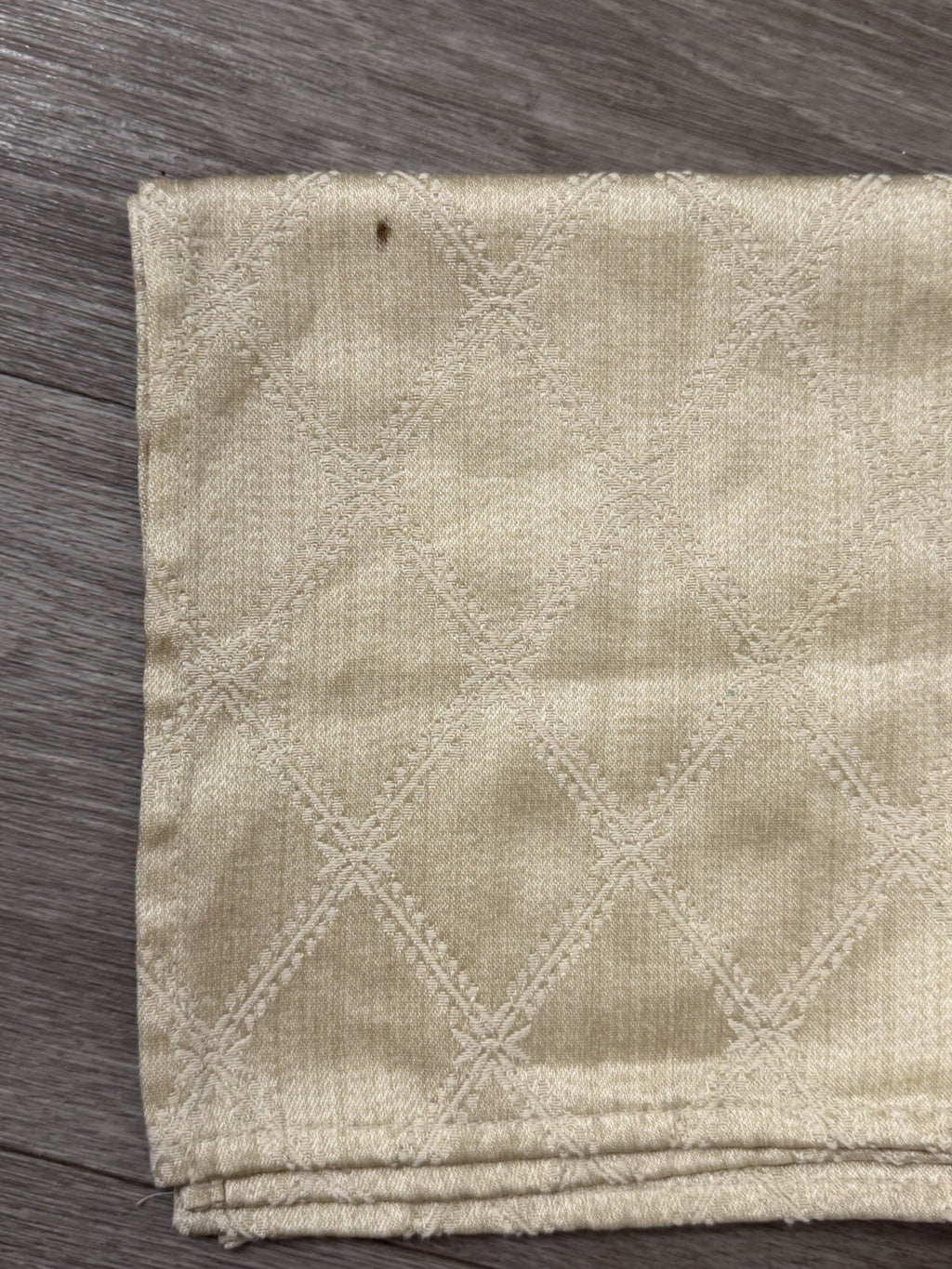 6 Cloth Napkins Cream & Green Festive Fall Holiday Jaclyn Smith Traditions