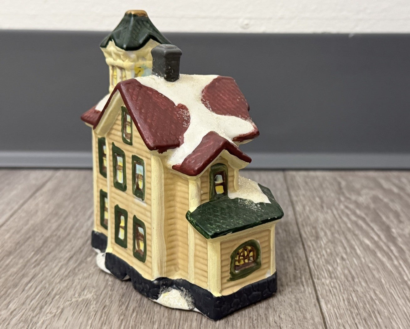Mini Holiday Time Christmas Village House 3.75” X 4.5” For Tea-light