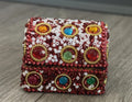 Handcrafted One-of-a-Kind Multi Color Beaded Mini Chest Trinket Gift Box