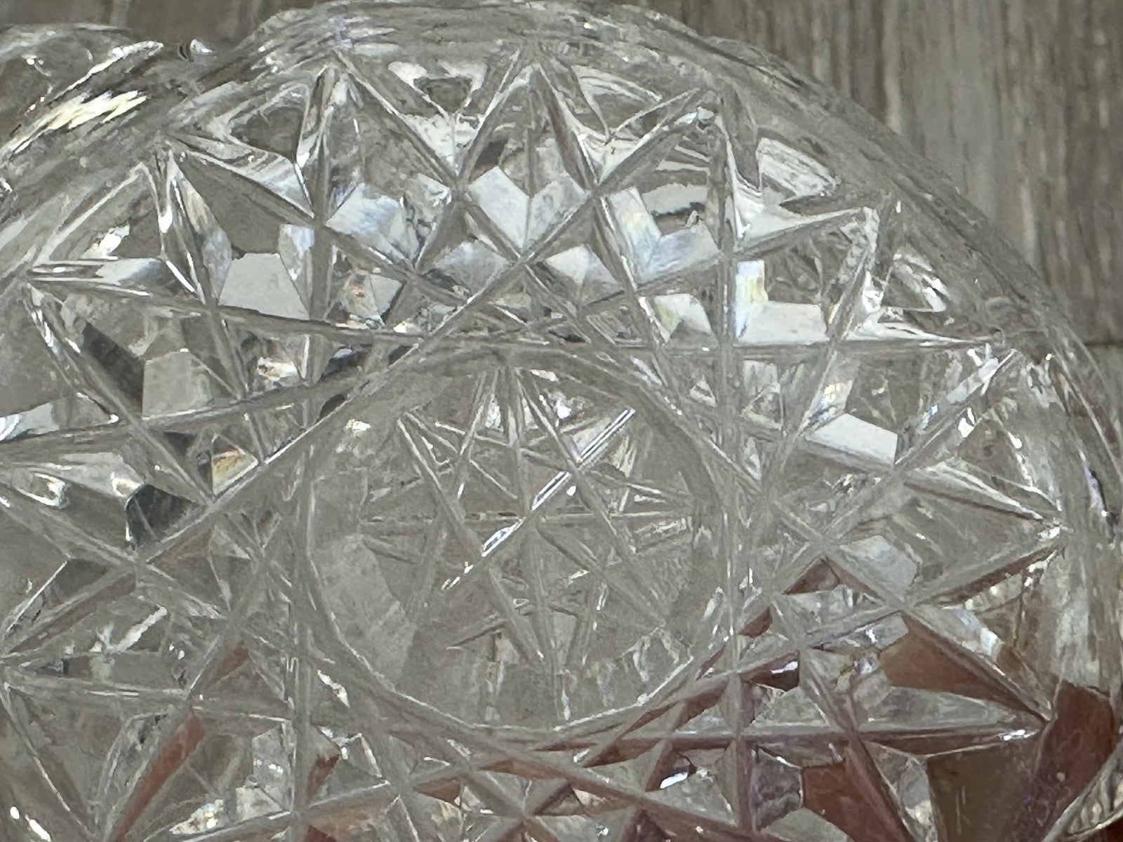 Mid Century Molded Glass Sugar bowl - Fire Polished ABP Style No Seems Starburst