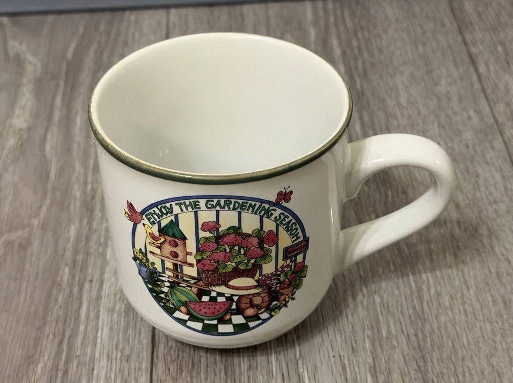 International Tableworks Coffee Mug Stoneware “Enjoy The Gardening Season” VNTG