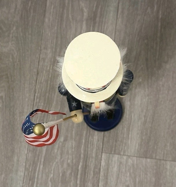 Americana Stars & Stripes Nutcracker Red White & Blue American Flag 14 3/4” EUC