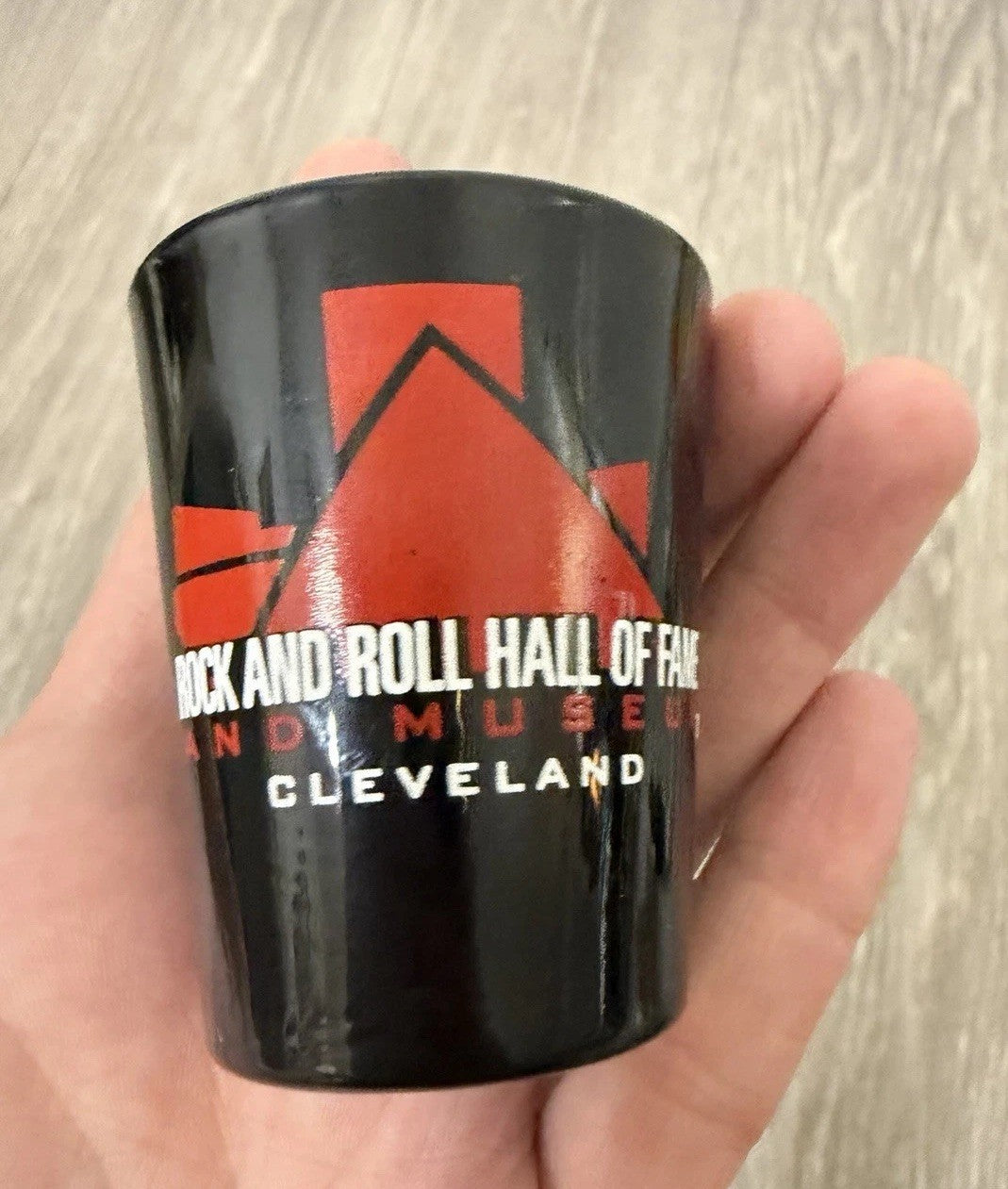 ROCK & ROLL HALL OF FAME MUSEUM SHOT CUP CERAMIC 1998 CLEVELAND OHIO