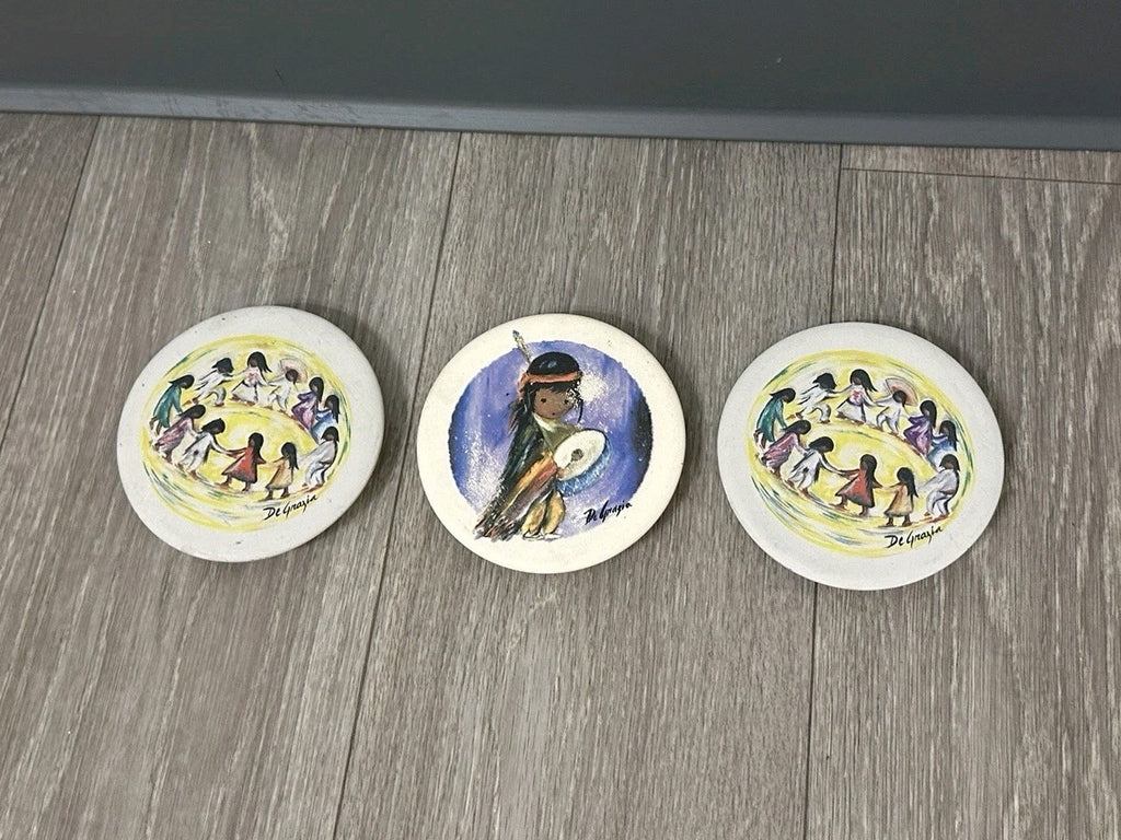 Ted DeGrazia Sandstone Creations Coasters Southwestern Style Children 4.25"