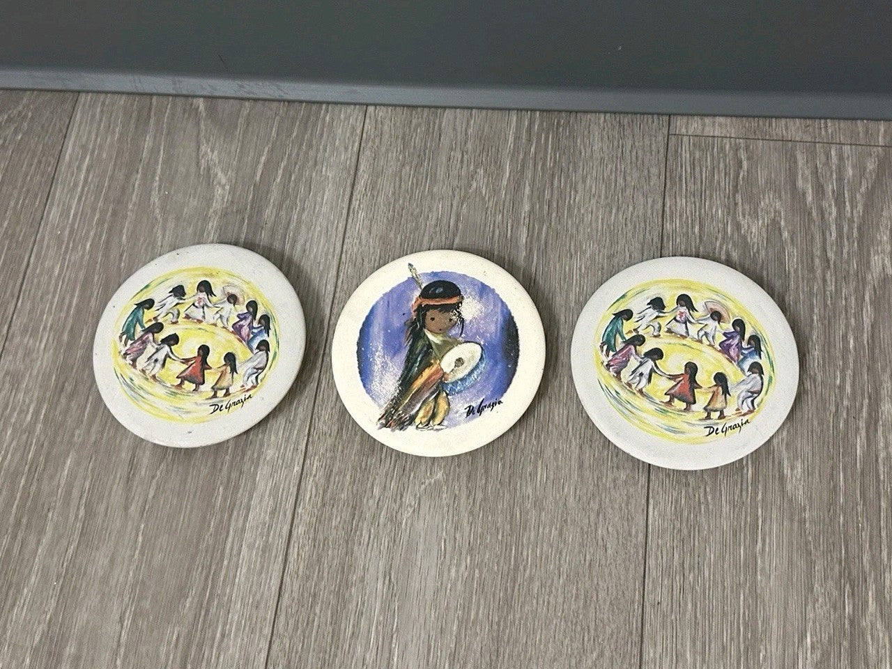 Ted DeGrazia Sandstone Creations Coasters Southwestern Style Children 4.25"