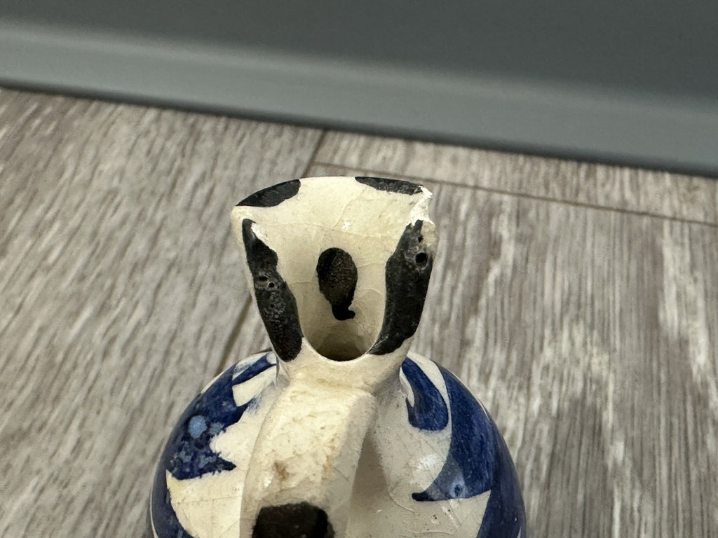 Adorable Vintage Pottery Mini Vase 2.5” Tall Hand Painted - Flower Design