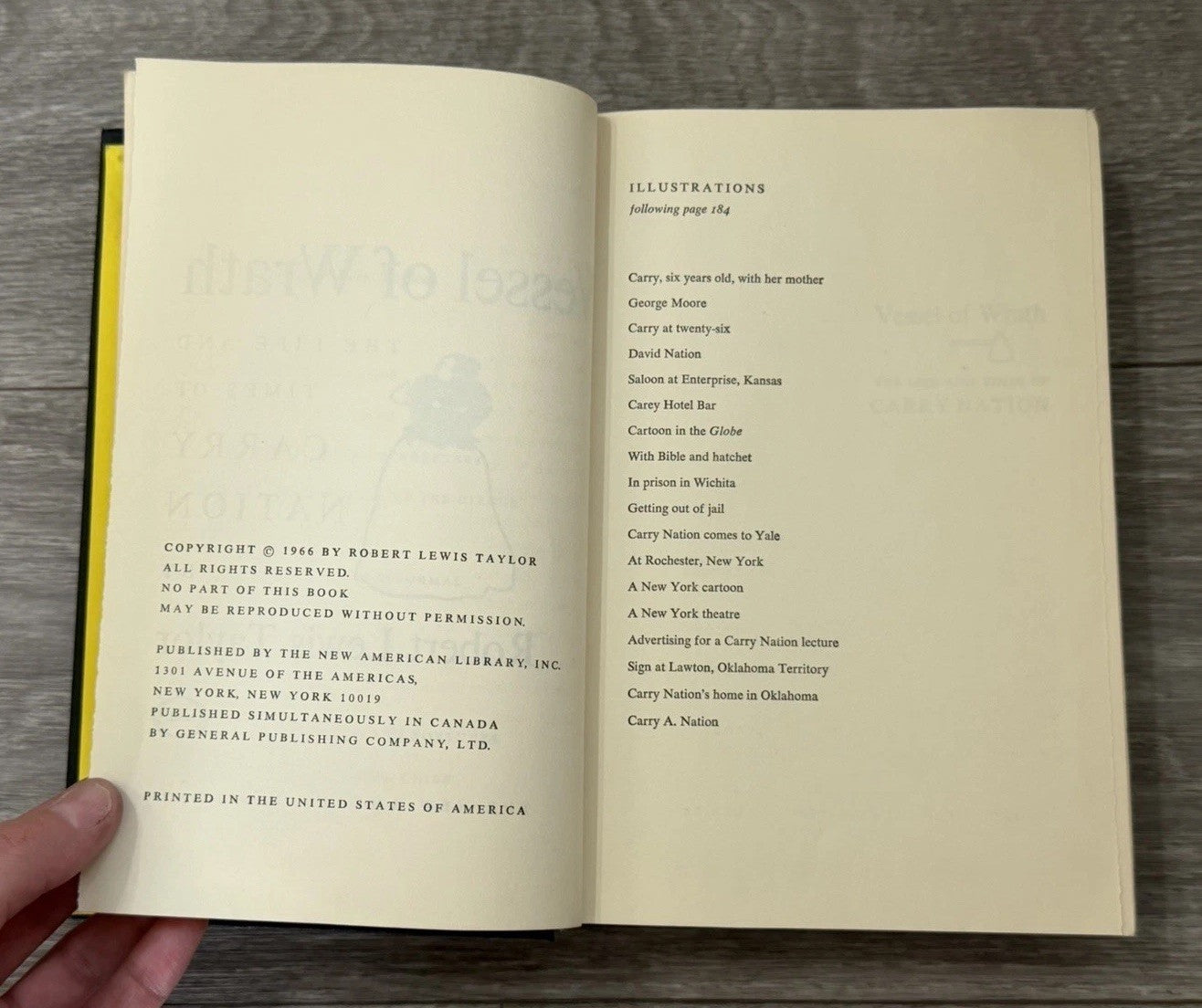 Vessel of Wrath  The Life and Times of Carry Nation Robert Taylor 1966 HCDJ BCE