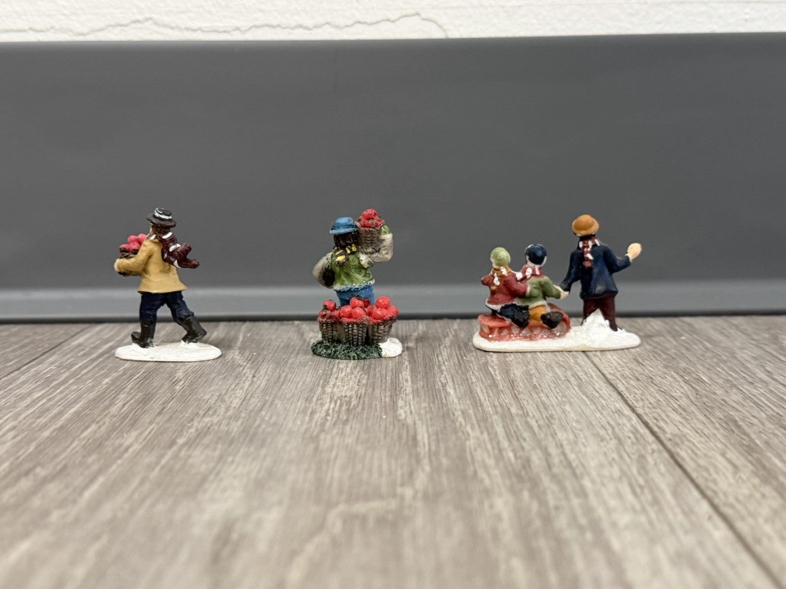 Christmas Village People " Lot of 3 Figures Holiday Decorations Figurines