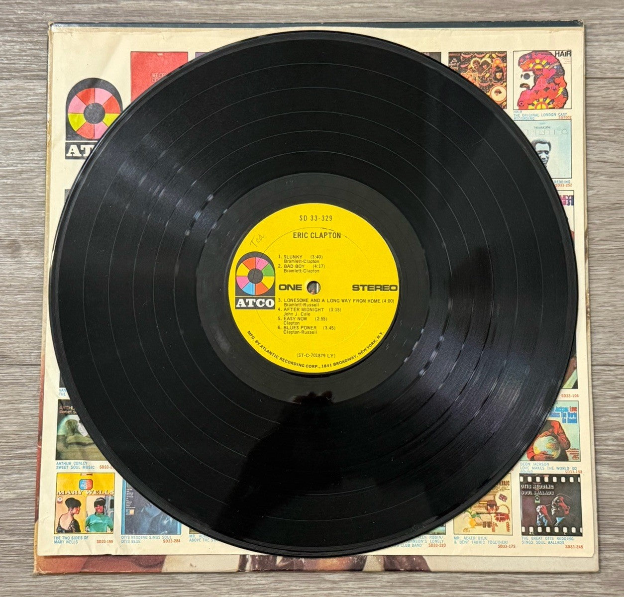 1972 Eric Clapton Eric Clapton LP Vinyl ATCO Rock 12" 33 RPM Stereo