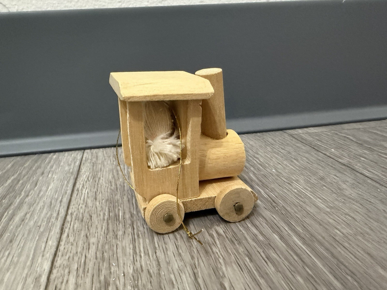 Wooden Christmas Tree Ornament Natural wood train engine