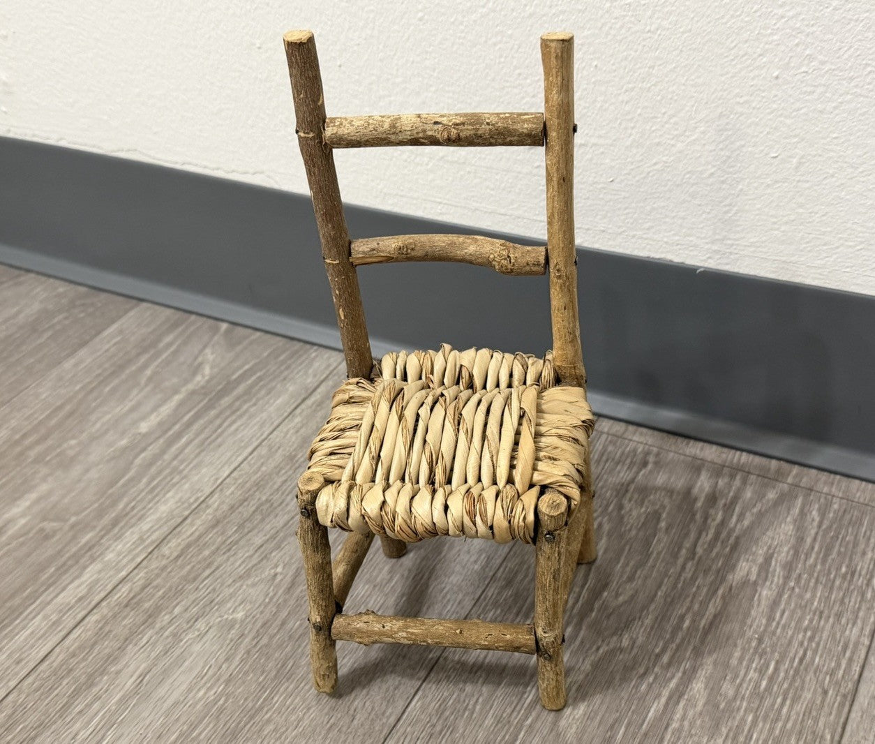 Cute Wood Ladder Back Doll Teddy Bear Chair 10” Tall Does Not Sit Sturdy