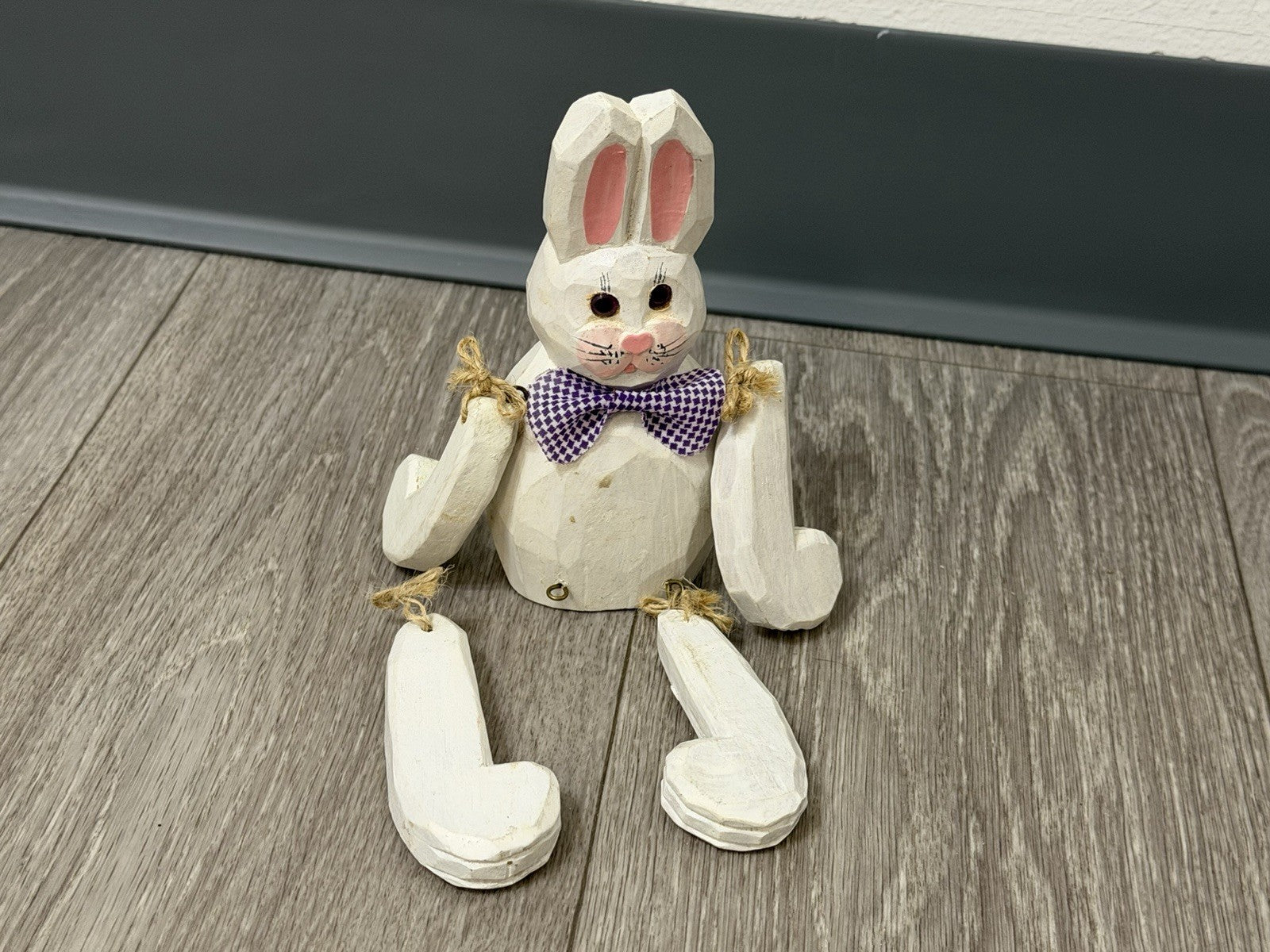 Wooden Bunny Rabbit Shelf Sitter Toy Vintage Terry’s Village Easter Needs Repair