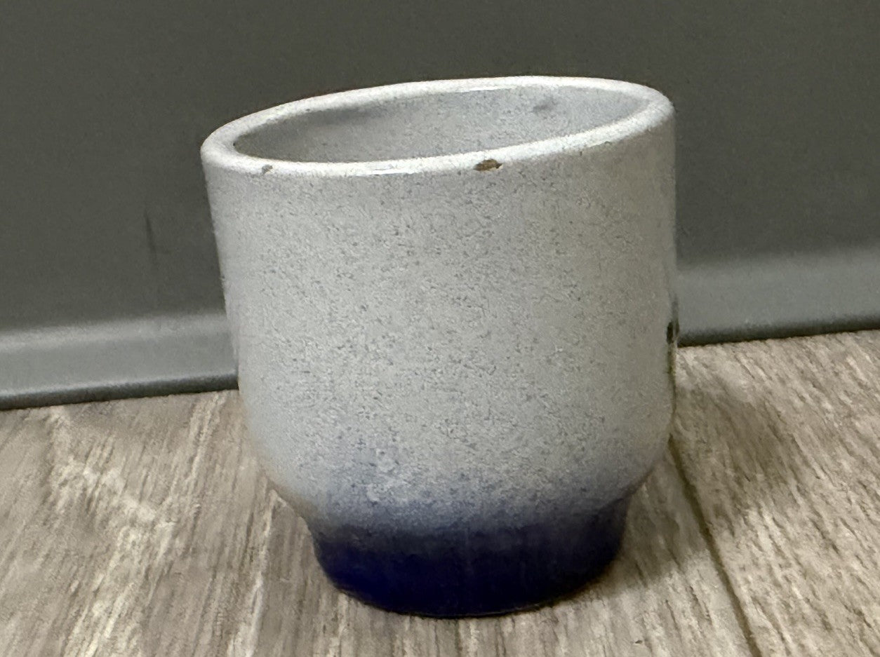 Small Blue Octopus Ceramic Sake / Tea Cup Shot Glass Handheld Decor Handmade