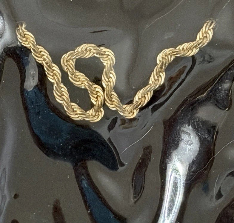 Vintage 18K Gold Tone Rope Chain Sealed In Package - Fashion Jewelry - READ