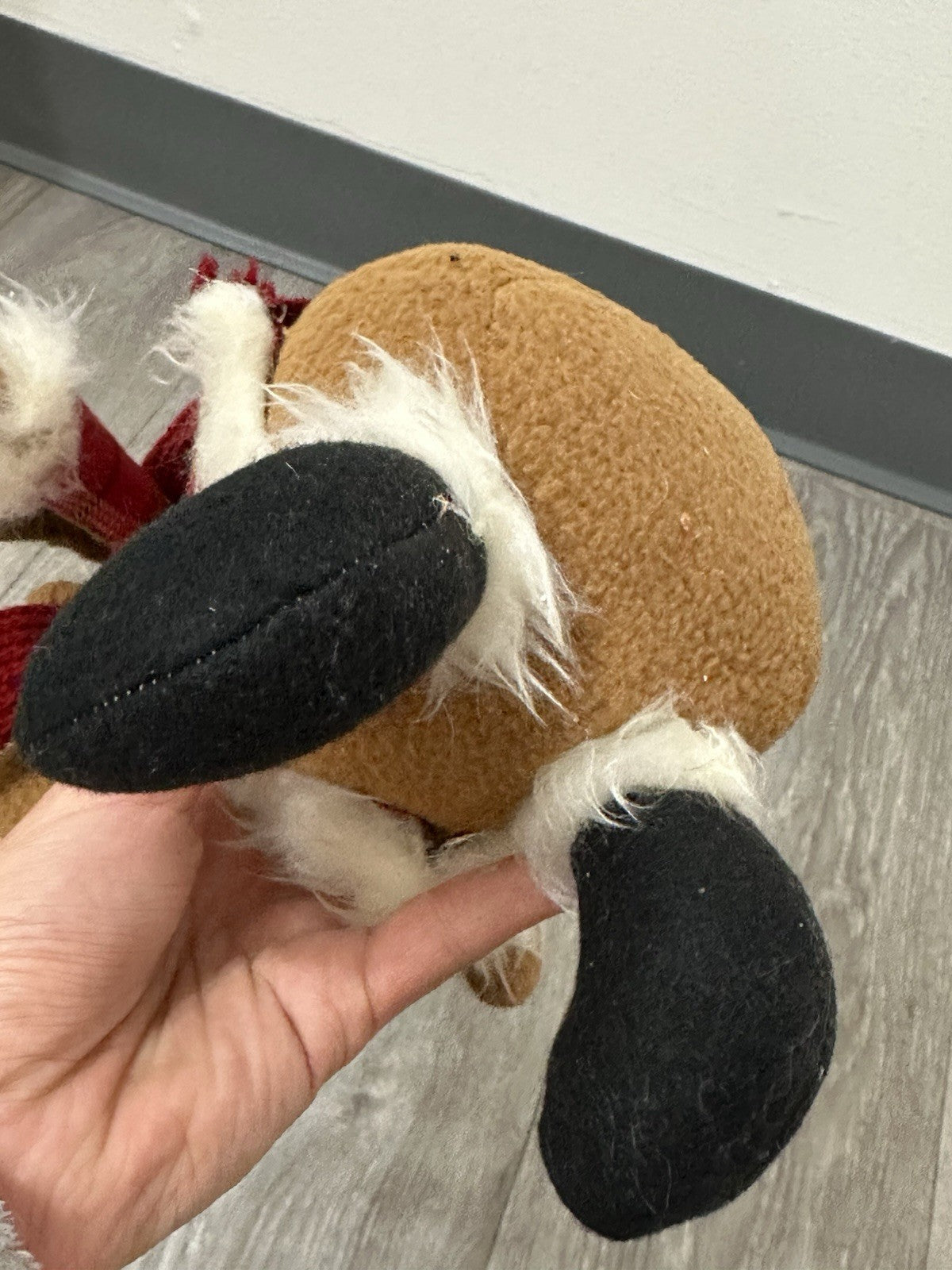 Vintage Reindeer Plush Toy with Red Scarf - Cute Stuffed Christmas Animal
