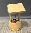 Vintage Wood Wishing Well Christmas Ornament With Mouse Cheese And Apple