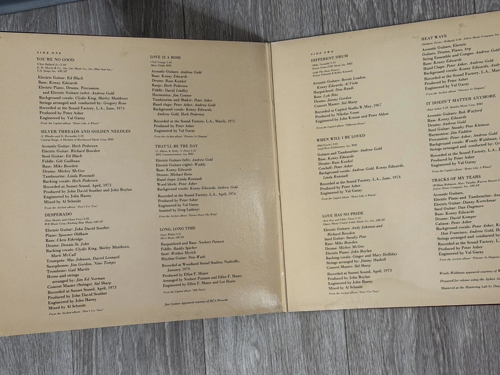 VTG LINDA RONSTADT " GREATEST HITS  "  LP VG Asylum 6E-106 STEREO 1976 Gatefold