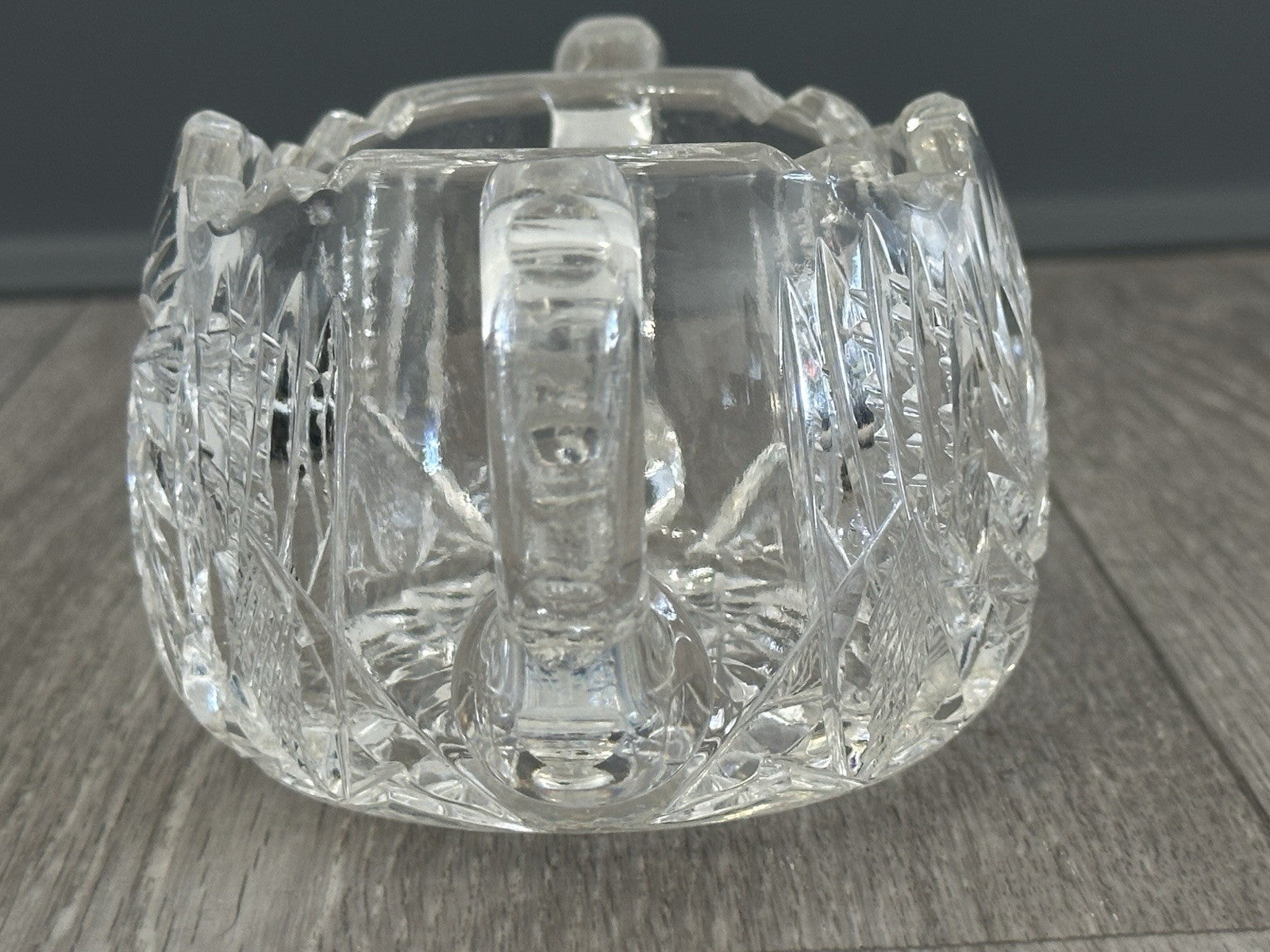 Mid Century Molded Glass Sugar bowl - Fire Polished ABP Style No Seems Starburst