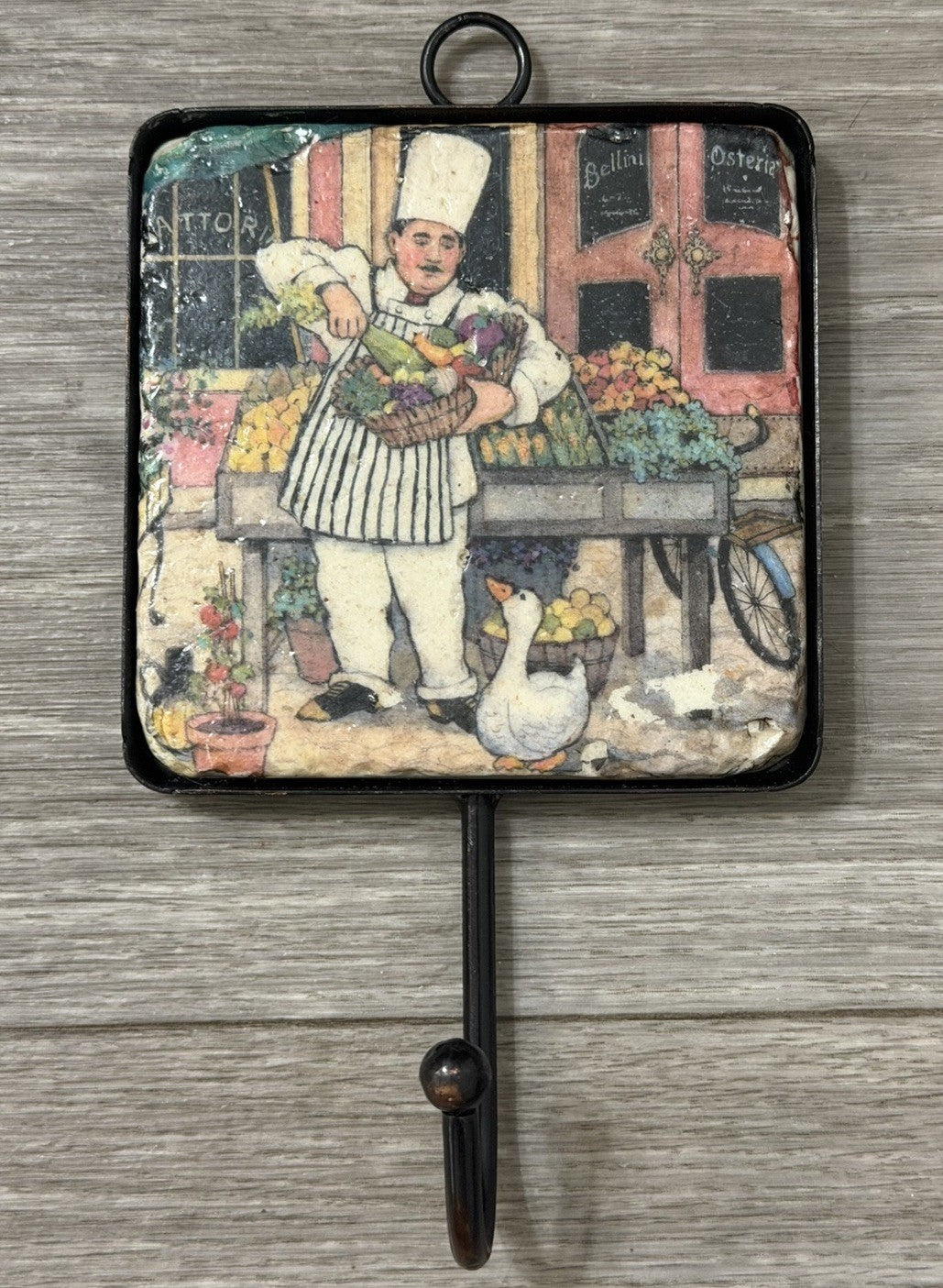 Vintage Chef Alessio Collection Utensil/Towel Hook Kitchen Decor READ