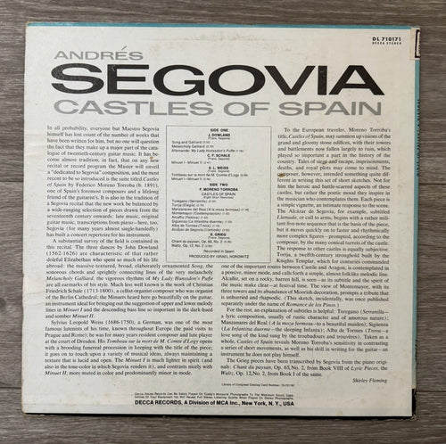 Andres Segovia: Castles of Spain -MCA-2534 Moreno Torroba Stereo DL 710171 Decca