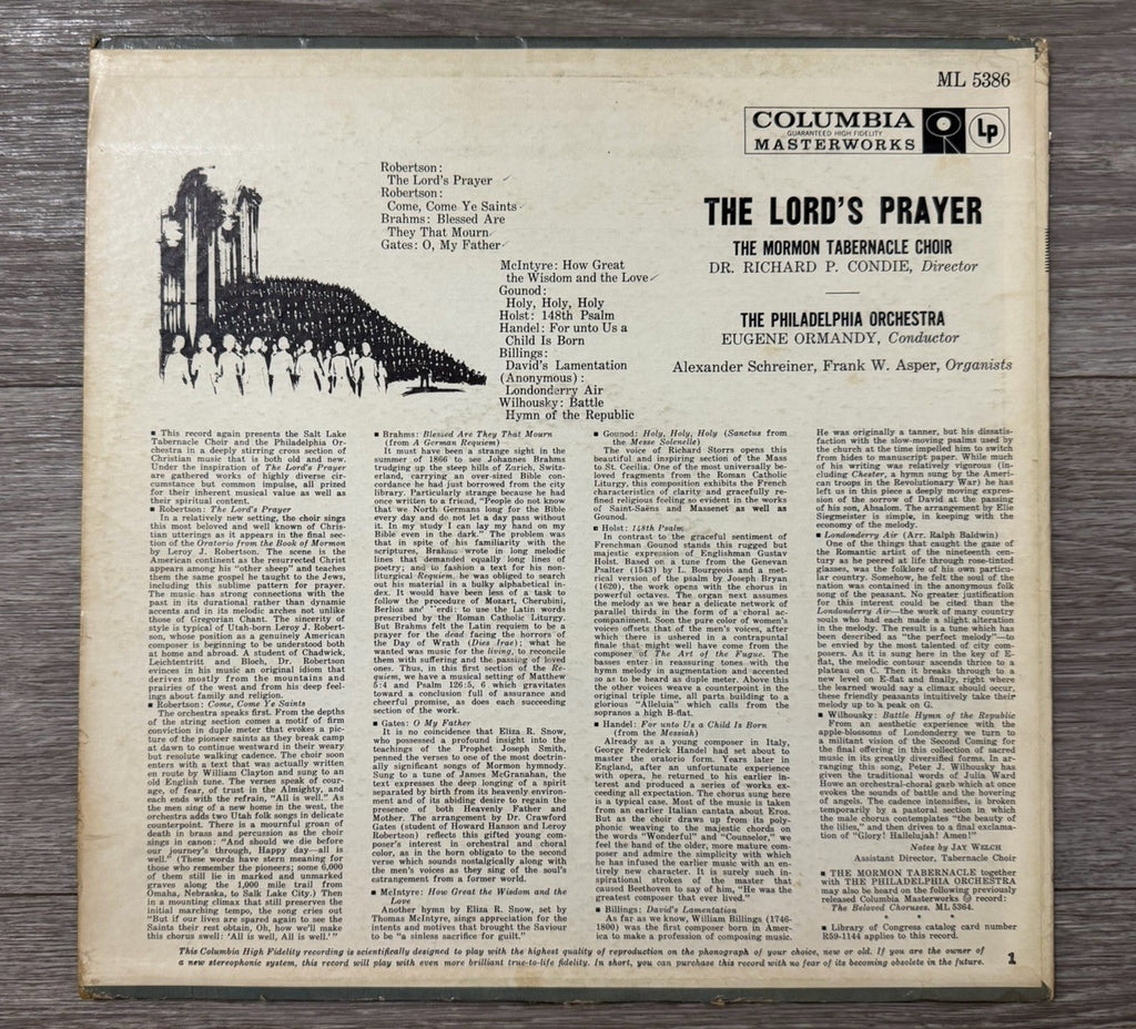 "The Lord's Prayer" Vinyl LP