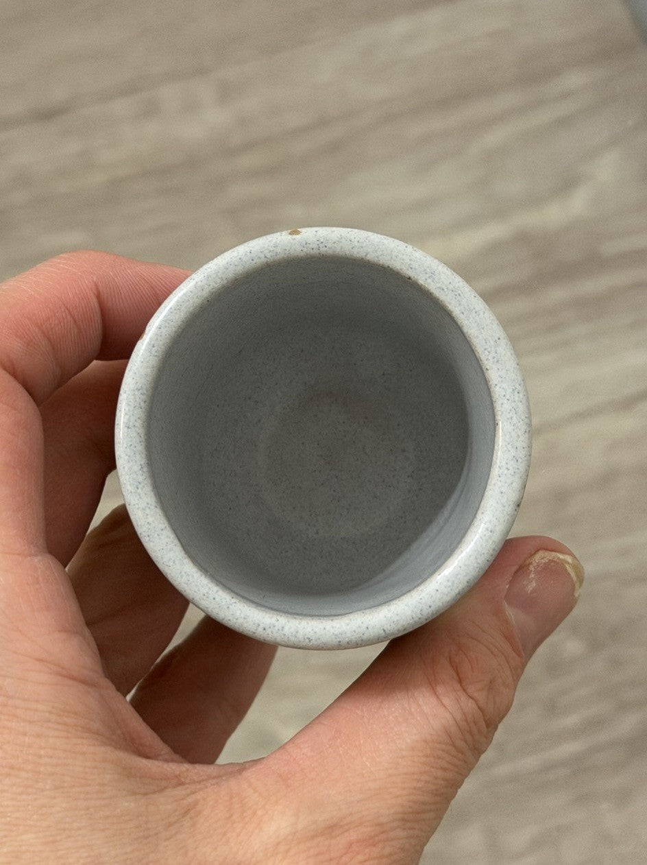 Small Blue Octopus Ceramic Sake / Tea Cup Shot Glass Handheld Decor Handmade