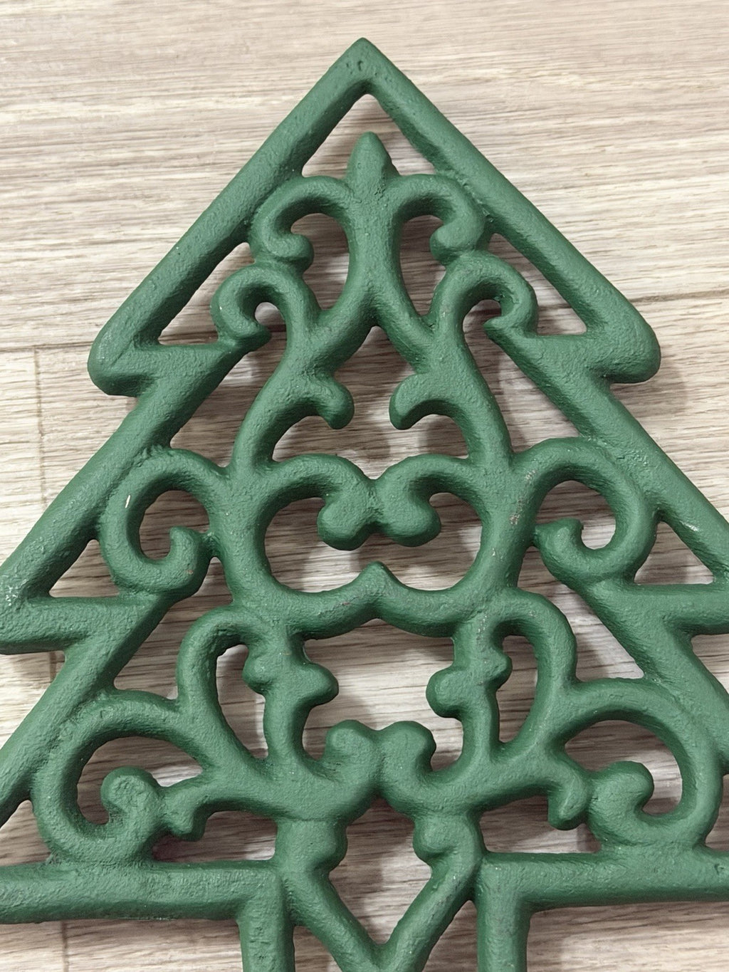 Christmas Tree trivet cast iron vintage