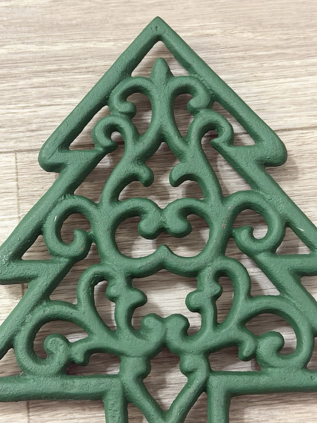 Christmas Tree trivet cast iron vintage