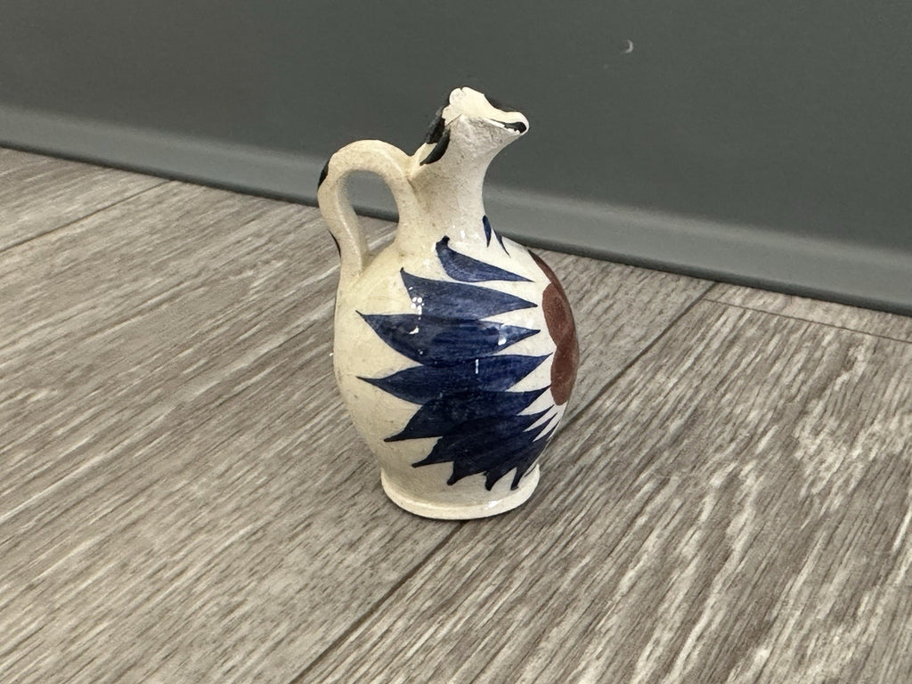 Adorable Vintage Pottery Mini Vase 2.5” Tall Hand Painted - Flower Design