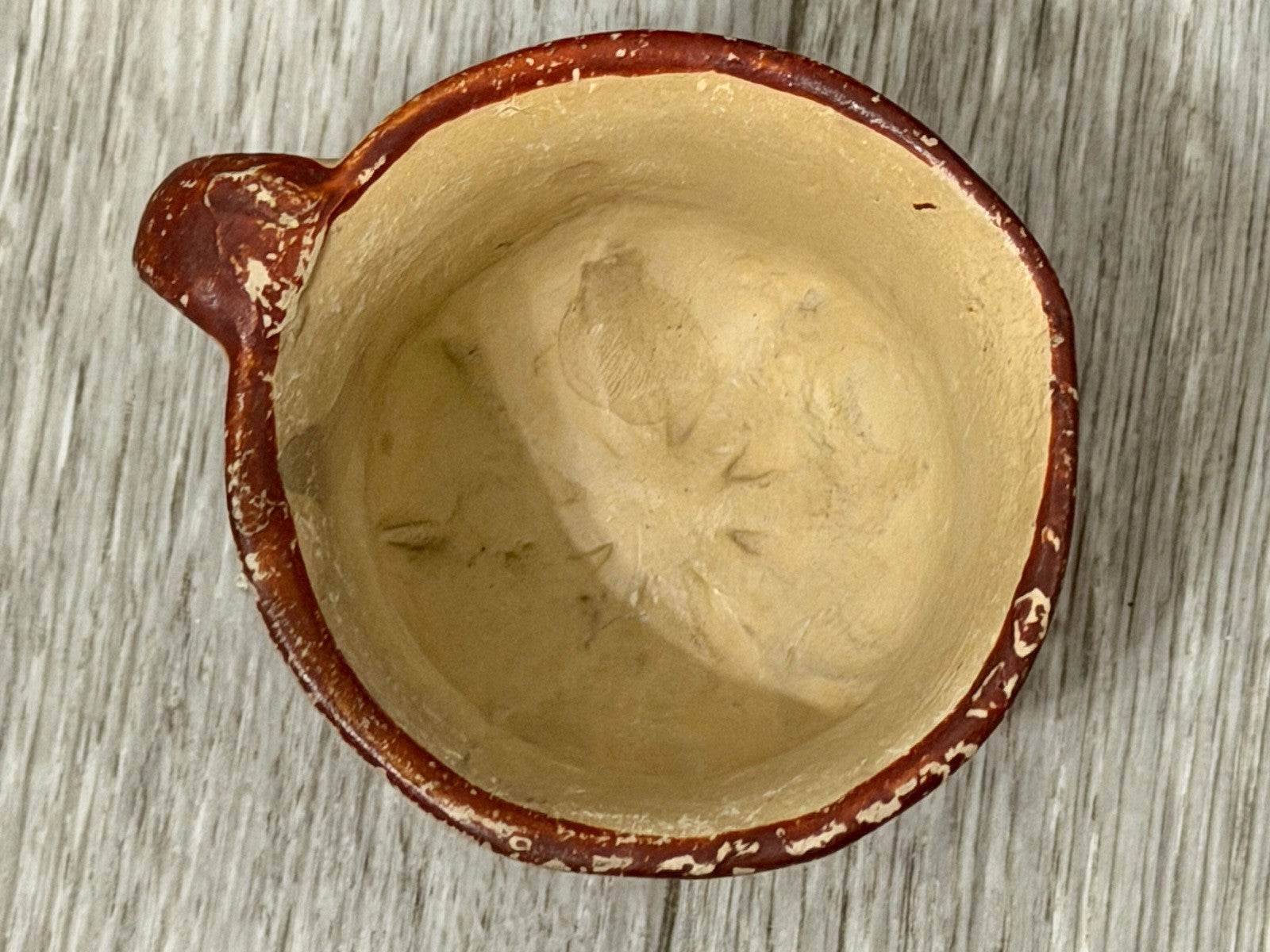 Vintage Mexican Cup Handmade Pottery Small Size 1.25” Tall X 2.25” Diameter