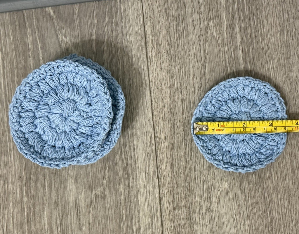crochet handmade Puff-stitch spa facial pad rounds scrubby reusable soft 5pc set