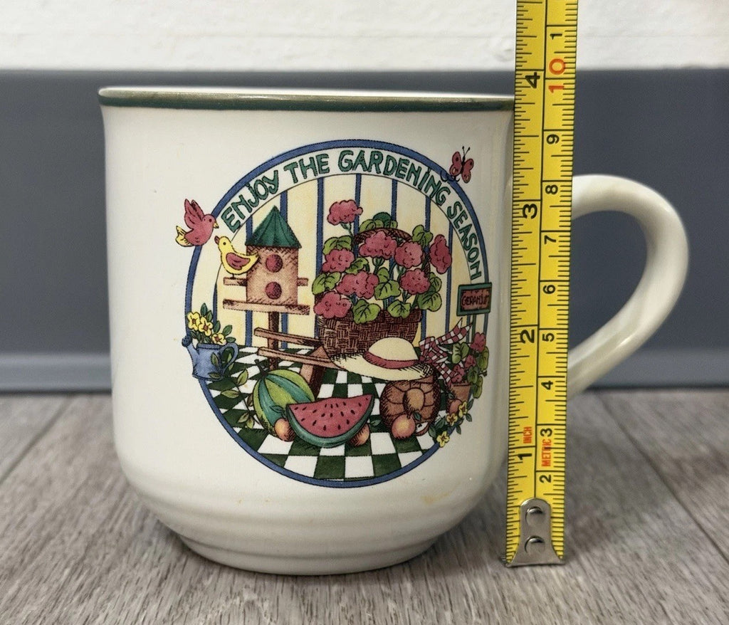 International Tableworks Coffee Mug Stoneware “Enjoy The Gardening Season” VNTG