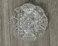 VNT Brilliant Cut Crystal Sawtooth Edge Low Bowl 6” -  Geometric Pattern