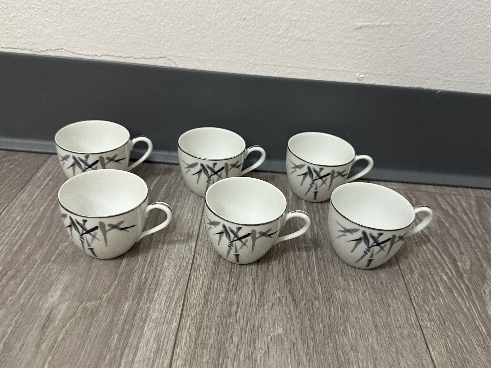 VINTAGE Noritake Bamboo 2133 Sake / Demitasse Cups Set of 6, 2 in