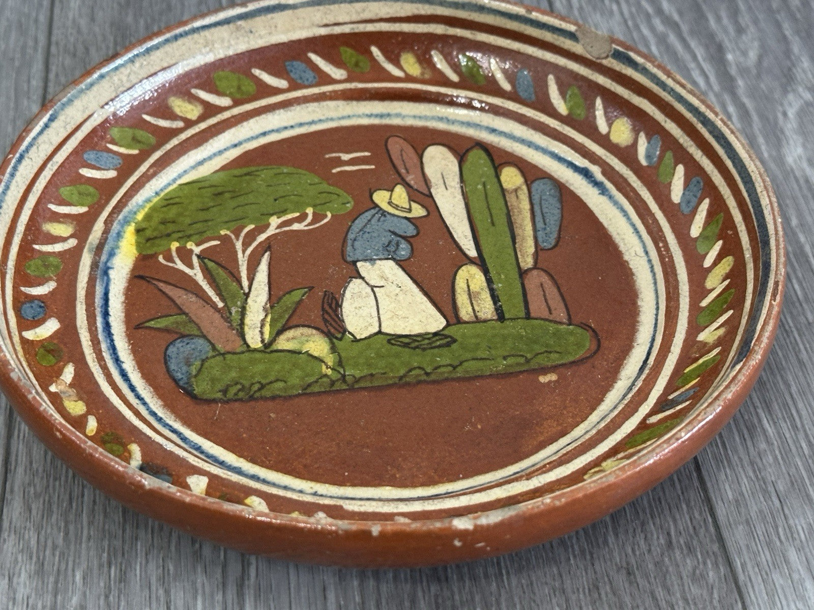 Vintage Mexican Clay Dish - Made In Mexico