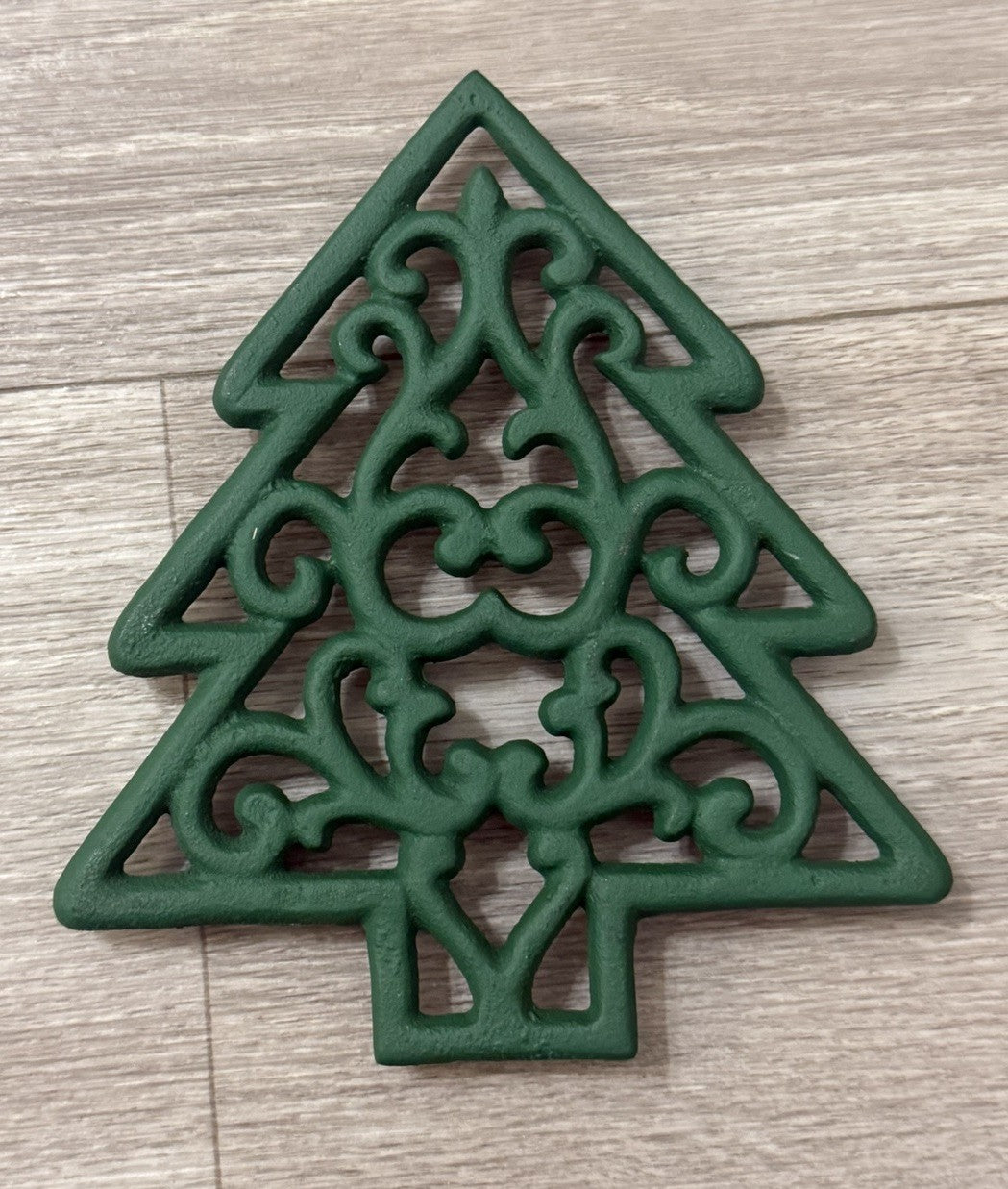 Christmas Tree trivet cast iron vintage
