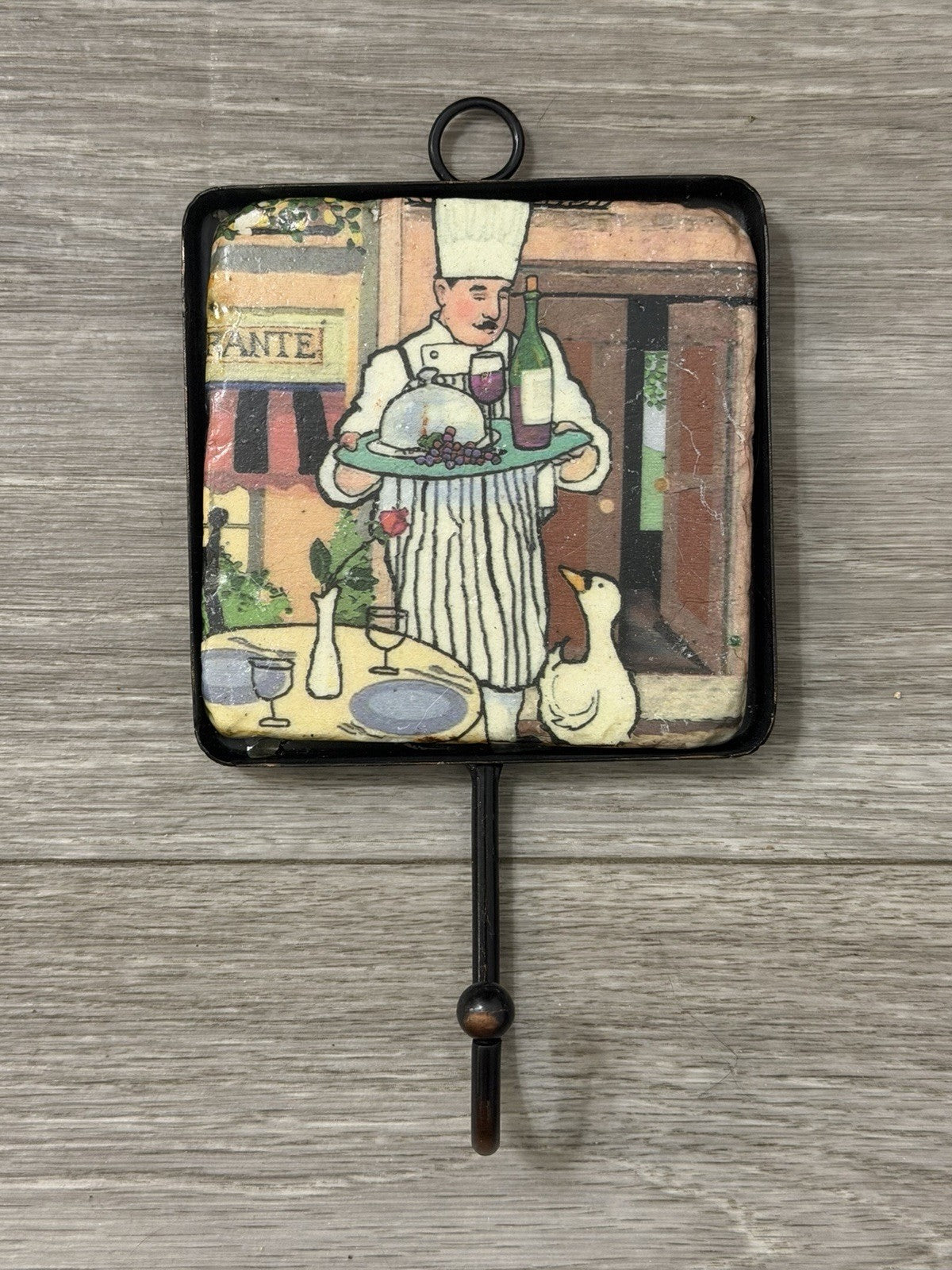 Vintage Chef Alessio Collection Utensil/Towel Hook Kitchen Decor