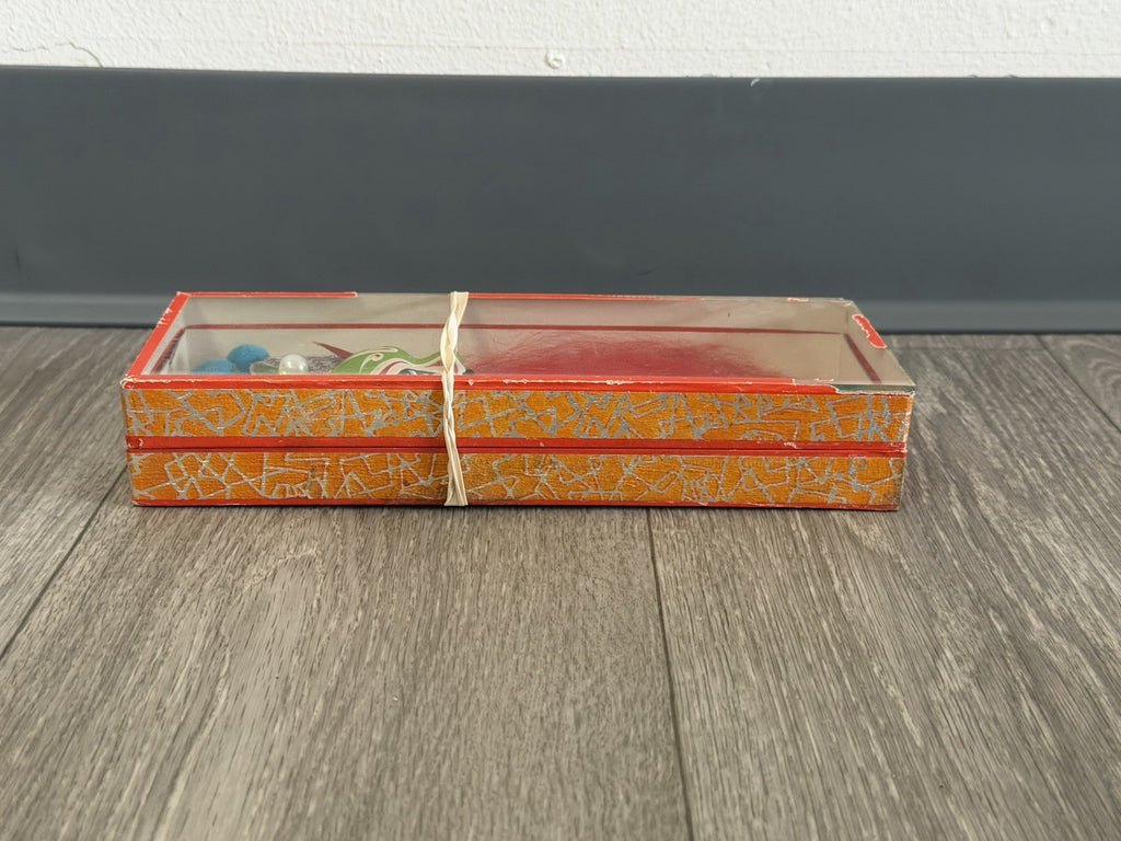 Vintage Chinese Opera Face Painting Miniature Clay Mask Box Tang BROKEN BOX