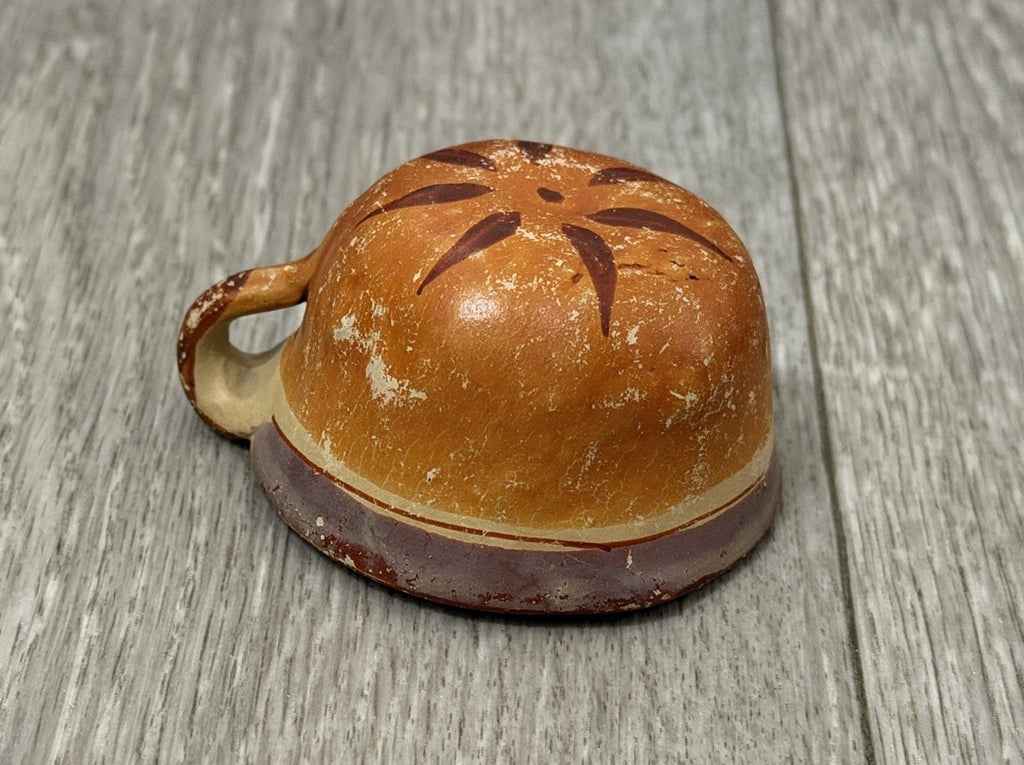 Vintage Mexican Cup Handmade Pottery Small Size 1.25” Tall X 2.25” Diameter